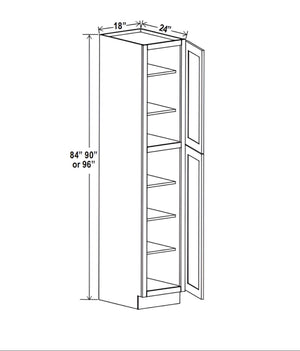 Navy Blue 18"W Two Single Door Utility Pantry Cabinet
