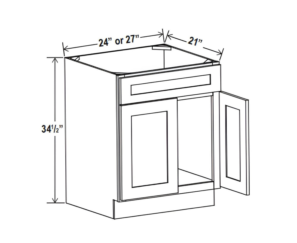French Grey- Vanity Sink Base Cabinet