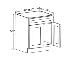 Smokey Ash- Vanity Sink Base Cabinet
