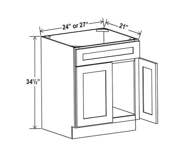 Aspen White Vanity Sink Base Cabinet