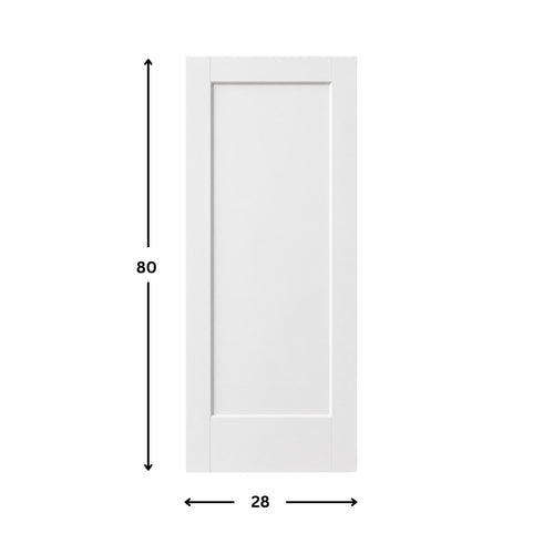 1- panel Shaker Pocket Slab Door Solid (80" height)
