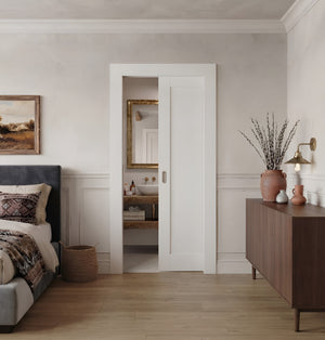 1- panel Shaker Pocket Slab Door Solid (80" height)