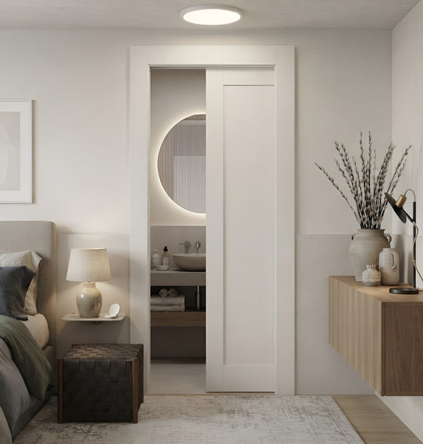 1-Panel Moulded Shaker Pocket Slab Door Solid (80" height)