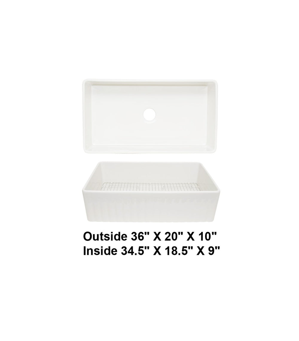 Single Bowl Farmhouse Fireclay Sink White