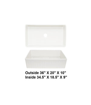 Single Bowl Farmhouse Fireclay Sink White