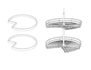 Oak Shade Wood Tray/ Chrome Tray
