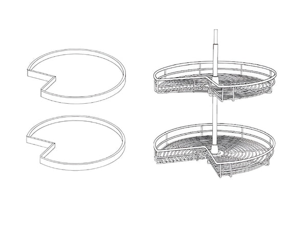 Oak Shade Wood Tray/ Chrome Tray