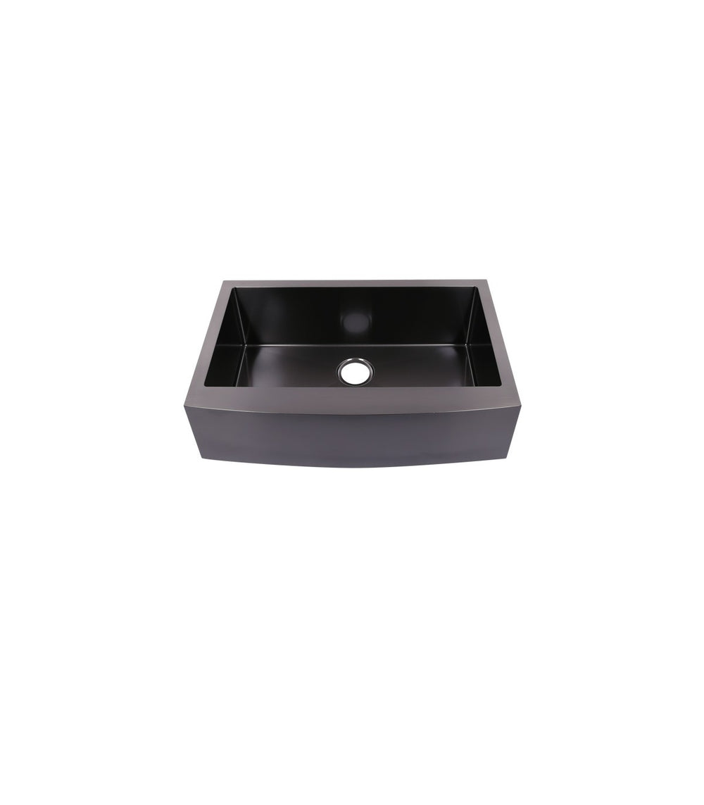Black Single Bowl Farmhouse Apron Front Stainless Steel Sink