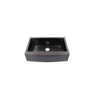 Black Single Bowl Farmhouse Apron Front Stainless Steel Sink