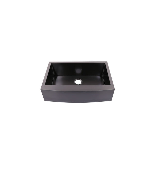 Black Single Bowl Farmhouse Apron Front Stainless Steel Sink