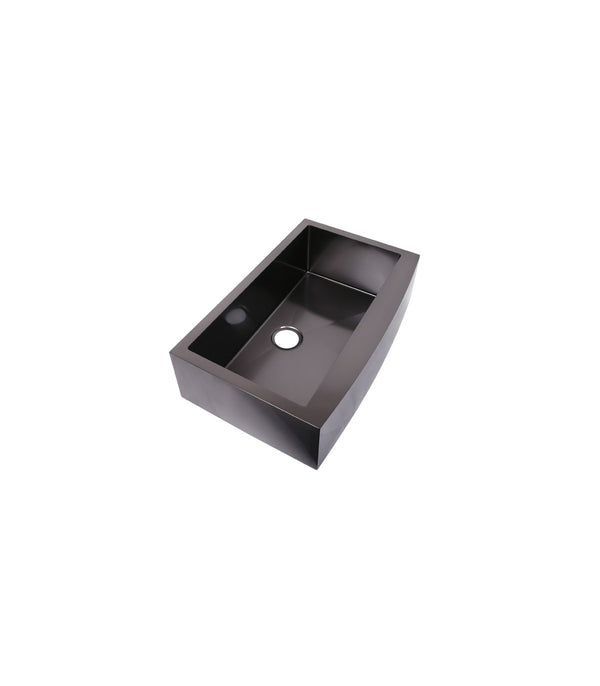Black Single Bowl Farmhouse Apron Front Stainless Steel Sink