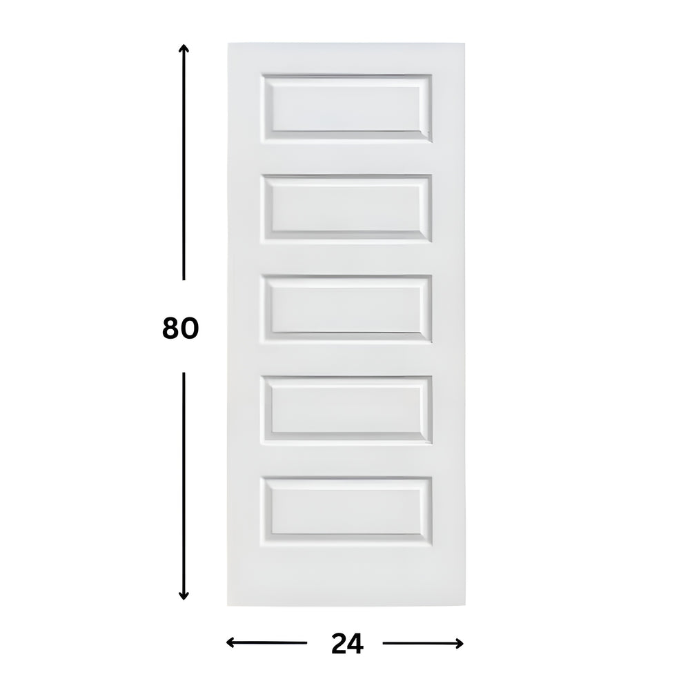 5-panel Prehung Solid Moulded Door (80"  height)