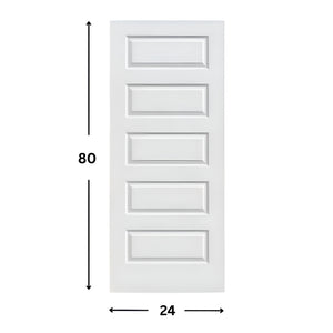 5-panel Prehung Solid Moulded Door (80"  height)