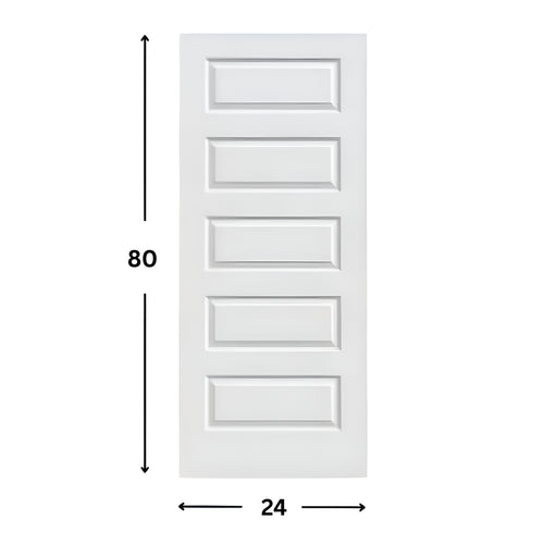 5-panel Prehung Solid Moulded Door (80"  height)