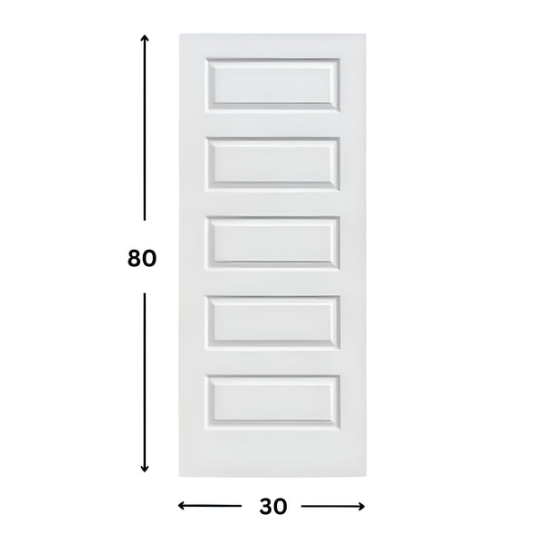 5-panel Prehung Solid Moulded Door (80"  height)