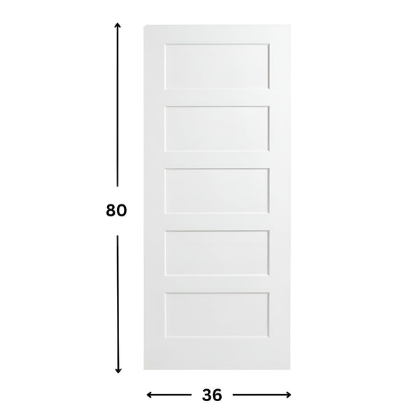 5-panel Solid Shaker Door ( 96" height )