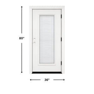36 x 80 Full Blinds Fiberglass Exterior Prehung Door
