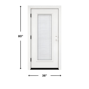 36 x 80 Full Blinds Fiberglass Exterior Prehung Door