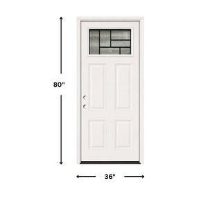 36 x 80 Top Blind Fiberglass Exterior Prehung Door