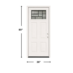 36 x 80 Top Blind Fiberglass Exterior Prehung Door