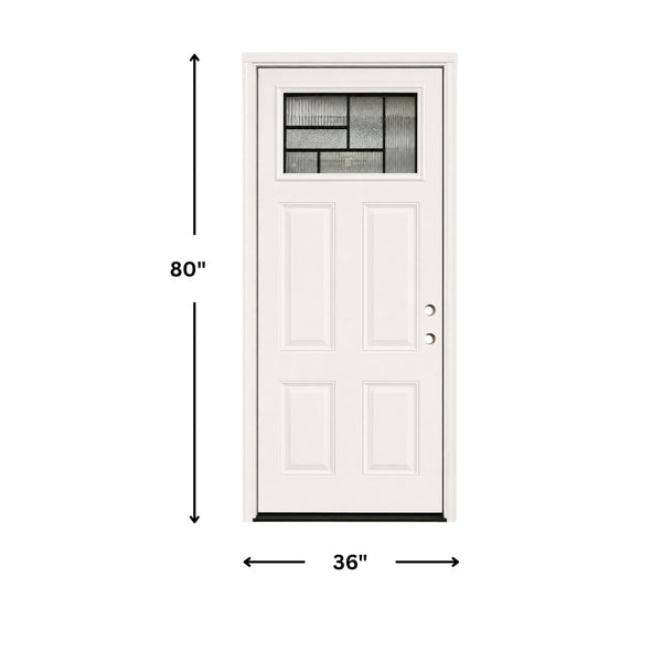 36 x 80 Top Blind Fiberglass Exterior Prehung Door