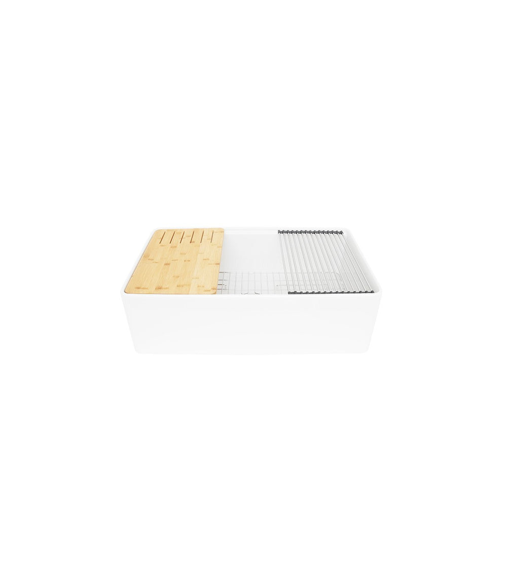 Single Bowl Farmhouse Fireclay Sink White
