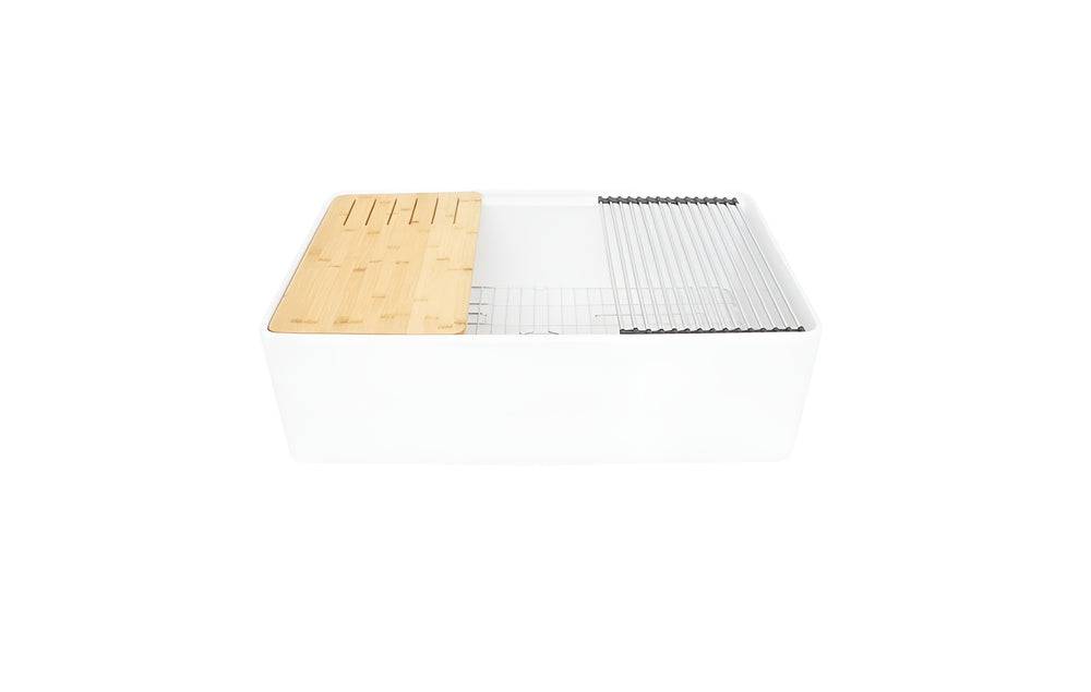 AD-FC11F-Farm House Apron Front Fireclay Sink