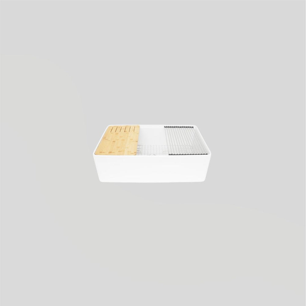 Single Bowl Farmhouse Fireclay Sink White