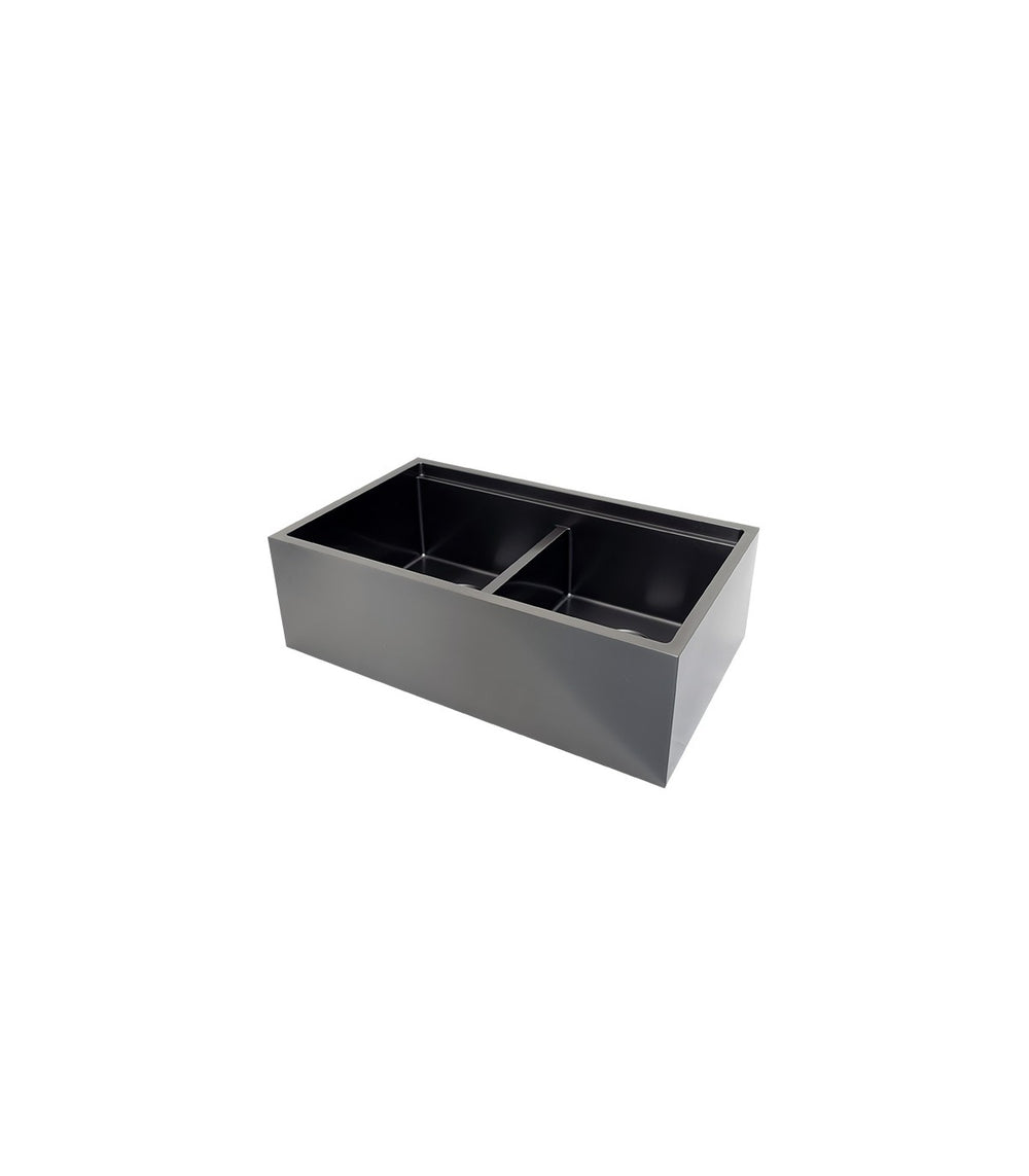 Black Double Bowl Farmhouse Apron Front Stainless Steel Sink