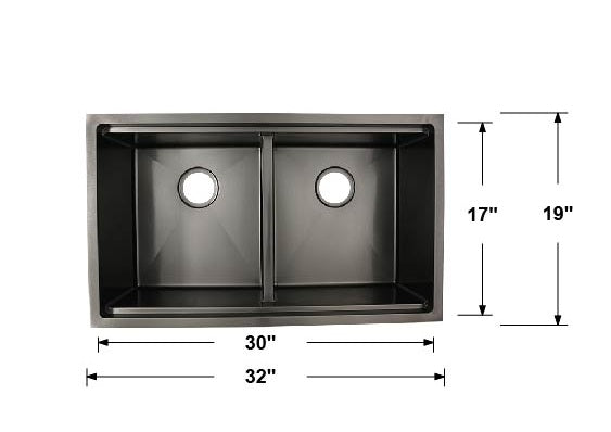 Black Double Bowl Farmhouse Apron Front Stainless Steel Sink