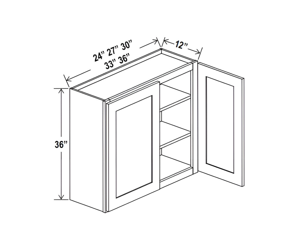 Charlestone White 36" H Double Door Wall Cabinet