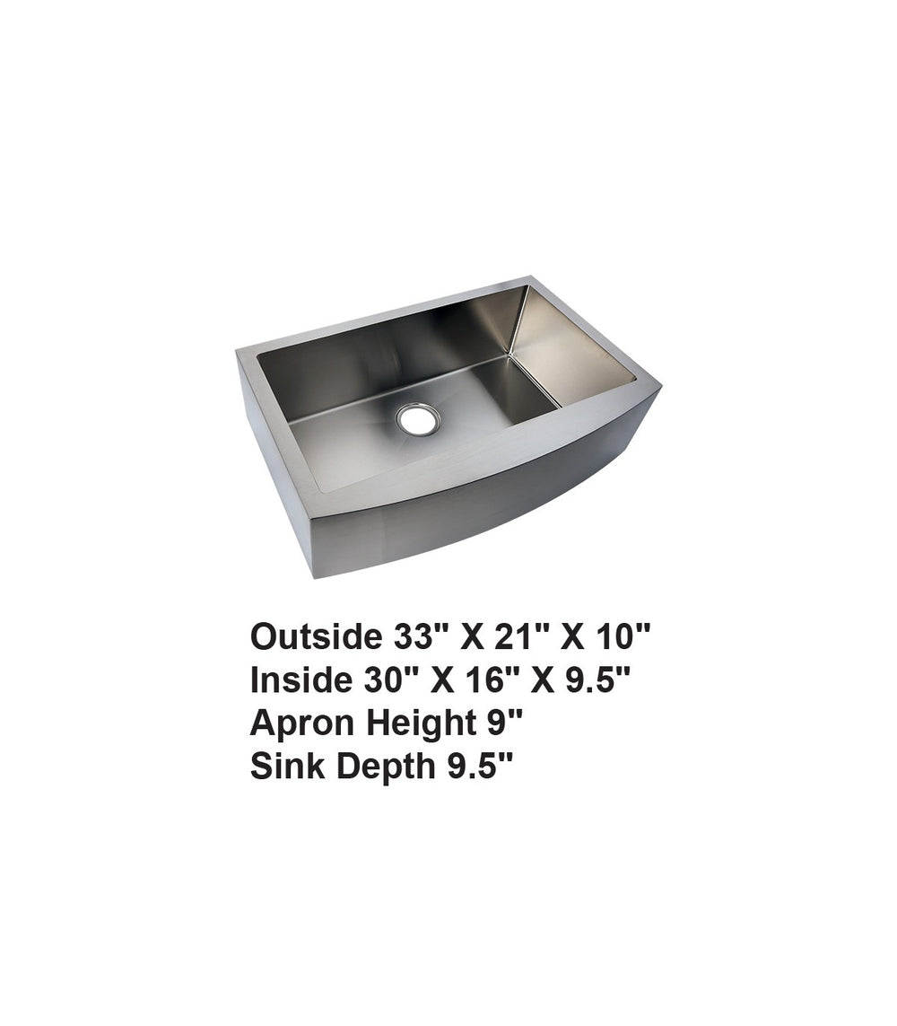 Single Bowl Farmhouse Apron Front Stainless Steel Sink