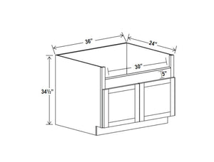 Luna Gray- Farm Sink Base