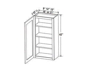Aspen White 42"H Single Door Wall Cabinet