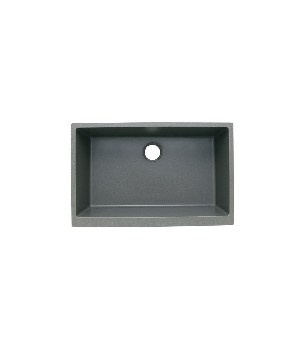 Single Bowl Farmhouse Apron Front Granite Composite Sink Gray