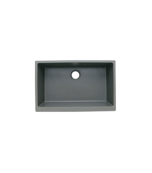 Single Bowl Farmhouse Apron Front Granite Composite Sink Gray