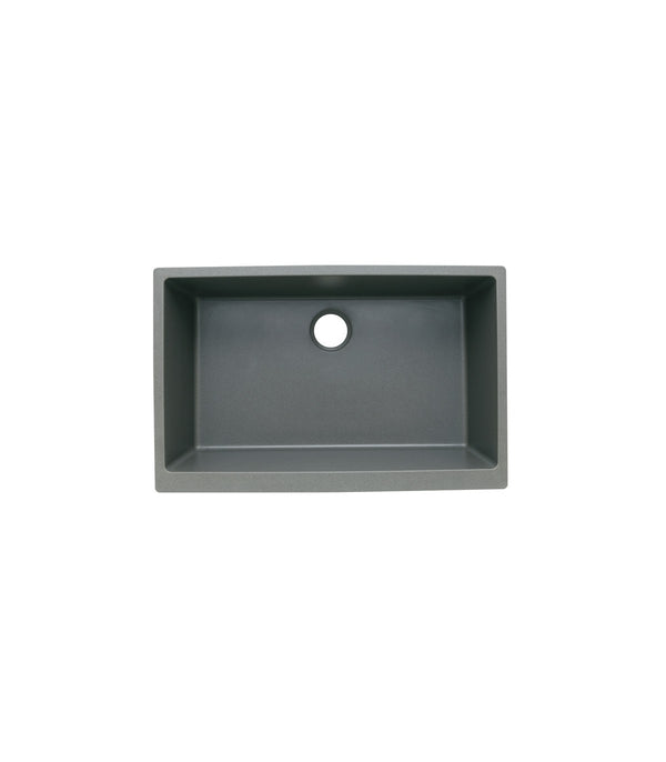 Single Bowl Farmhouse Apron Front Granite Composite Sink Gray
