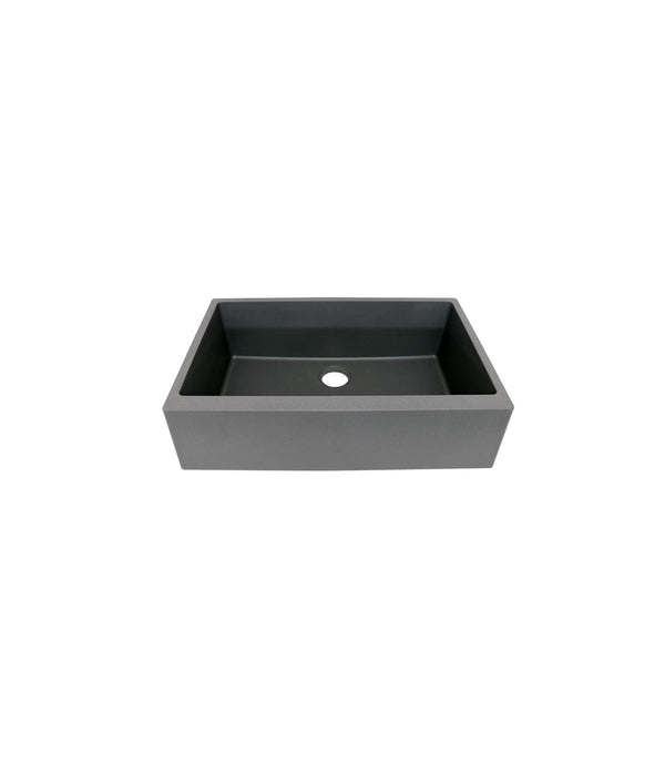 Single Bowl Farmhouse Apron Front Granite Composite Sink Gray