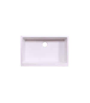 Single Bowl Farmhouse Apron Front Granite Composite Sink White