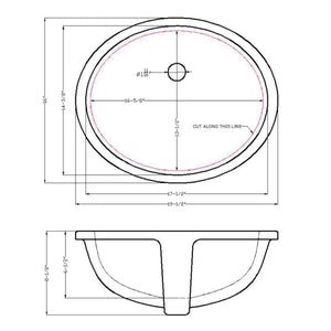 Porcelain Vanity Oval White-1714