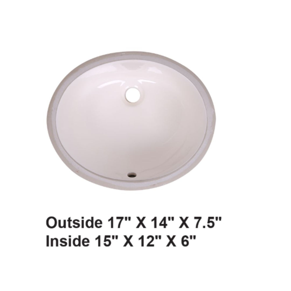 Bisque-Undermount Oval Ceramic
