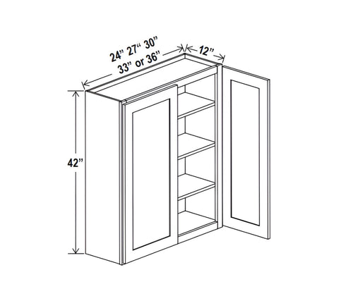 Sage Breeze- 42"H Double Door Wall Cabinet
