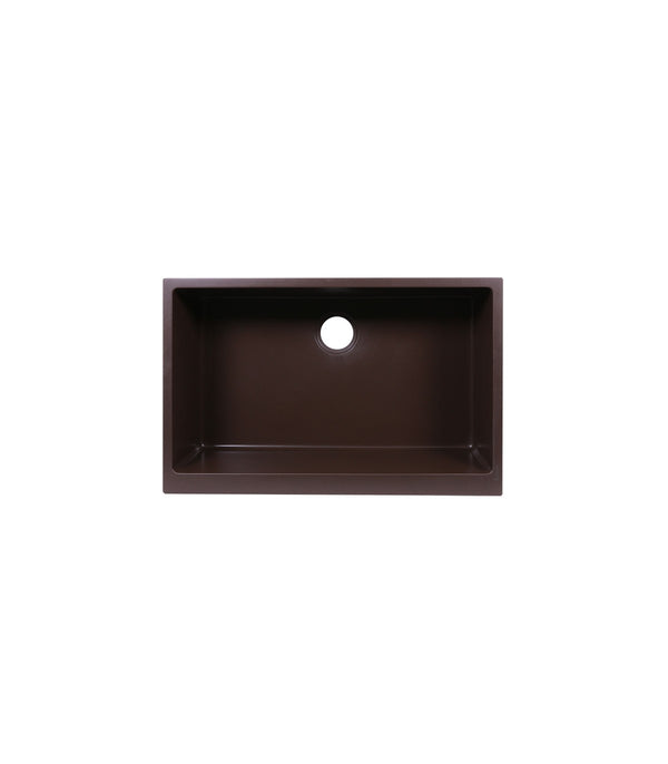 Single Bowl Farmhouse Apron Front Granite Composite Sink Coffee