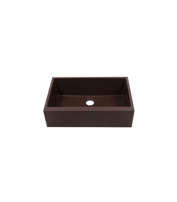 Single Bowl Farmhouse Apron Front Granite Composite Sink Coffee