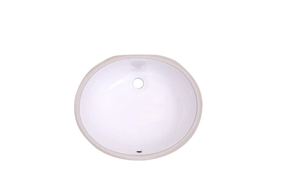 AD-C1815 White-Undermount Oval Ceramic Sink