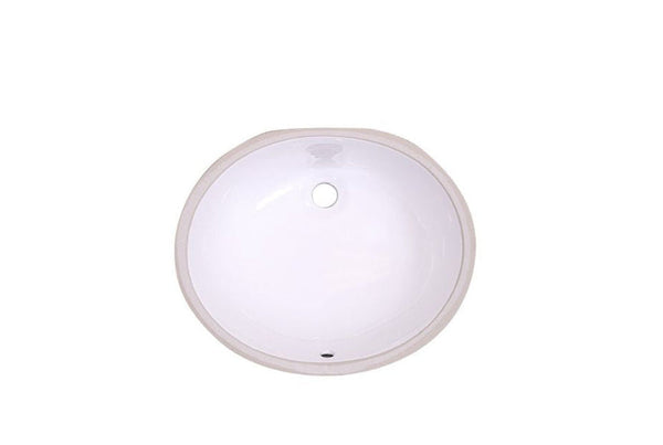 AD-C1815 White-Undermount Oval Ceramic Sink