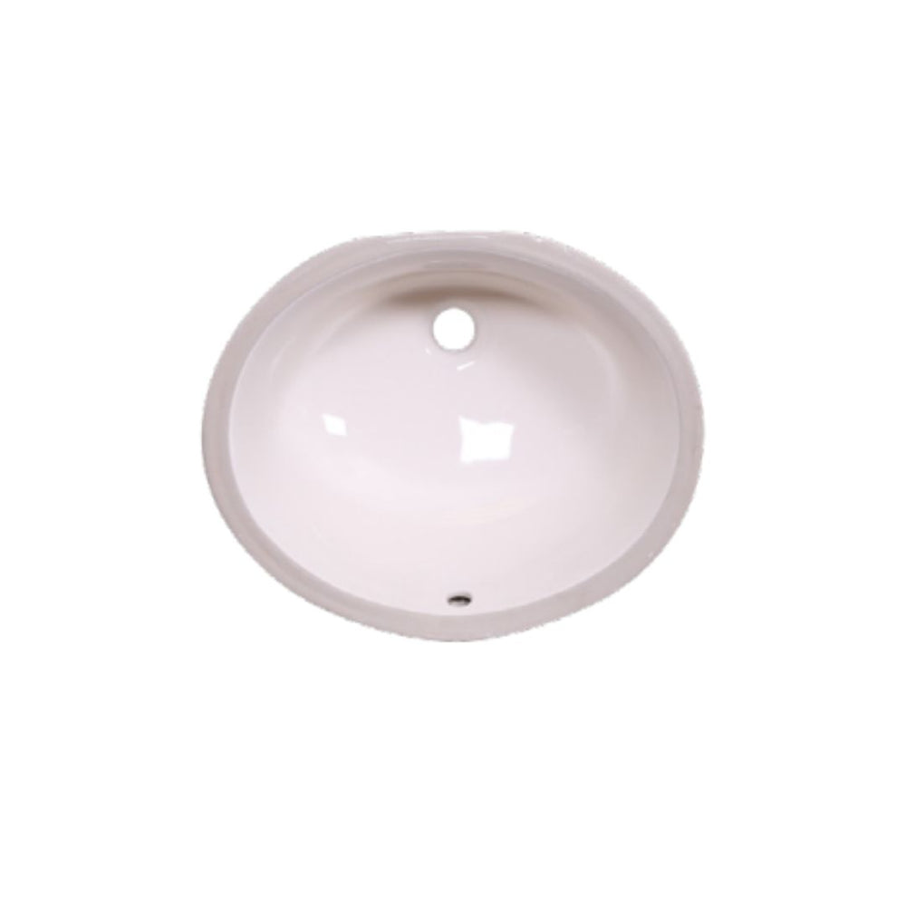 Bisque-Undermount Oval Ceramic Sink