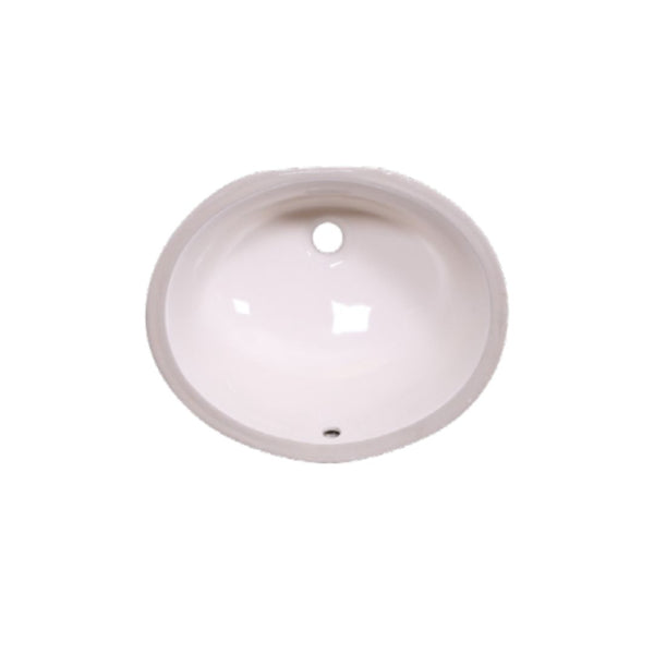 Bisque-Undermount Oval Ceramic Sink