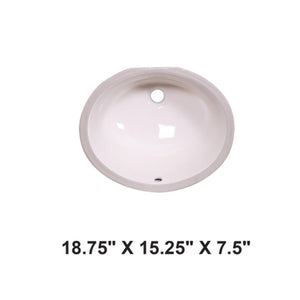 Bisque-Undermount Oval Ceramic Sink