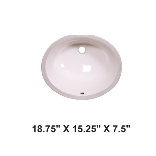 Bisque-Undermount Oval Ceramic Sink